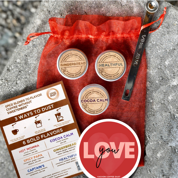 Love Brews Magic Coffee Dust Sampler | 3 flavors | 36 servings | Perfect Coffee Lover Gift