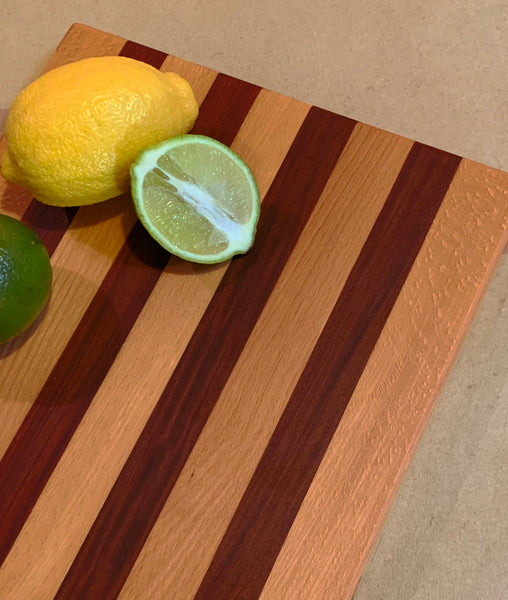 Wooden Cutting Board - 5 Blond Stripes
