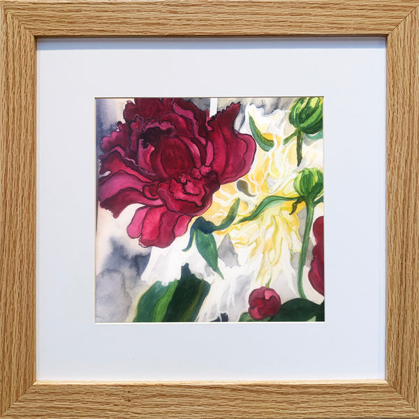 Large Red Poppy Greeting Card / Original Painting