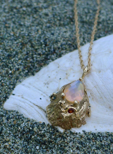 Ring-Of-Fire Ethiopian Opal & Garnet Necklace