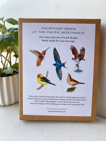 Migratory birds of the Pacific Northwest - 5 notecard set