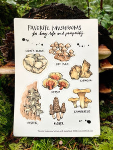 Favorite Mushrooms - sticker sheet