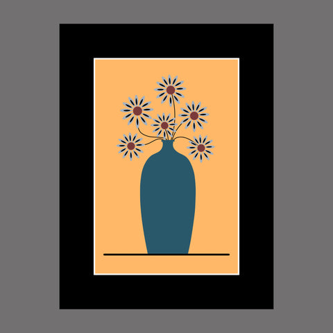 Daisies in a Blue Vase Print